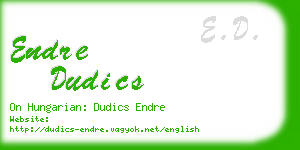 endre dudics business card